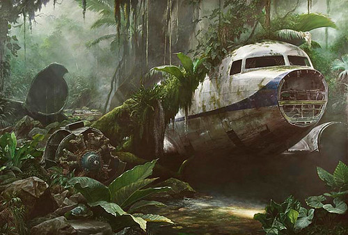 Jonathan Wateridge, Jungle Scene With Plane Wreck, 2007 by kraftgenie