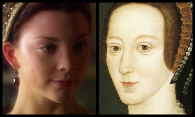 The Tudors Anne Boleyn Side by side of Natalie Dormer and the woman she