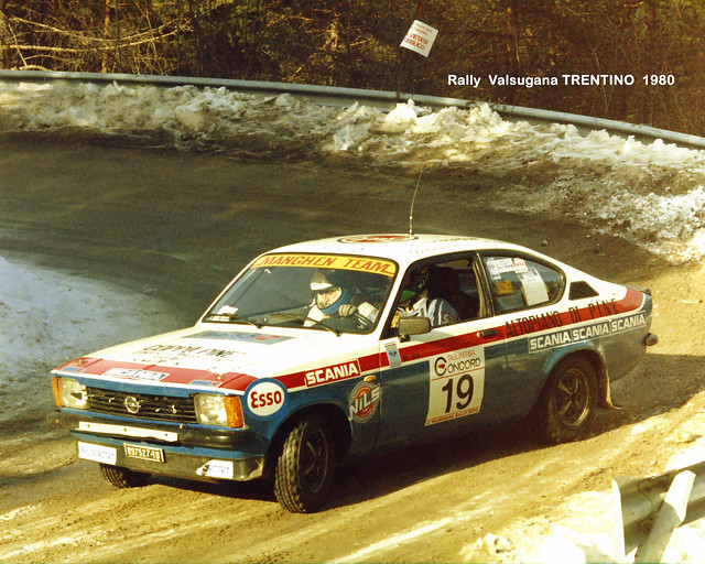 OPEL KADETT GTE nel Rally in Valsugana TRENTINO nel Dicembre 1980