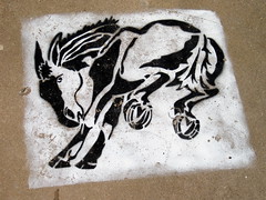 Sidewalk Stencil, Muleshoe, TX by Robby Virus
