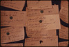 When the Major Home Oil Dealer Ran Out of Fuel a Special Board Was Activated for Emergency Deliveries. More Than 250 Homes Were without Oil. Closeup of Cards on the Wall Listed Priorities 10/1973