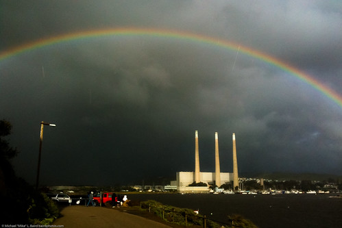 Full 180-degree Rainbow over Morro Bay, CA, with Dynegy aka Duke Energy under arch, 21 Jan 2010