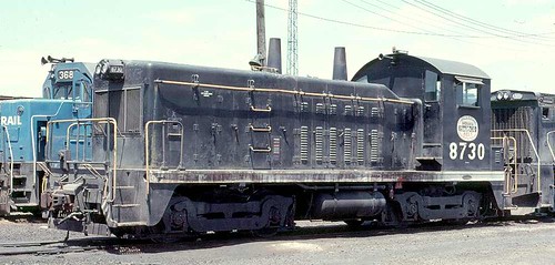 Indiana Harbor Belt Railroad EMD NW-2 # 8730 in Blue Island Illinois. June 1975 by Eddie from Chicago