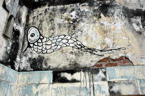 Bottom fish, wall painting, mural, Belmar Hotel, Mazatlan, Mexico by Wonderlane