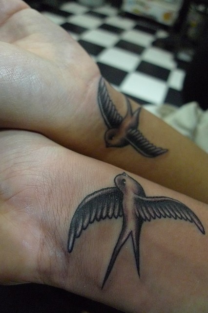 Best friend tattoos Sparrows always return home no matter how far they 