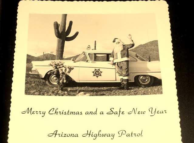  Year - Santa Claus and the Arizona Highway Patrol. 1958 Ford Custom