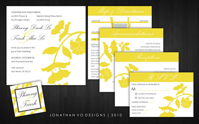 Yellow and Gray Wedding Invitations The yellow version of this design is 