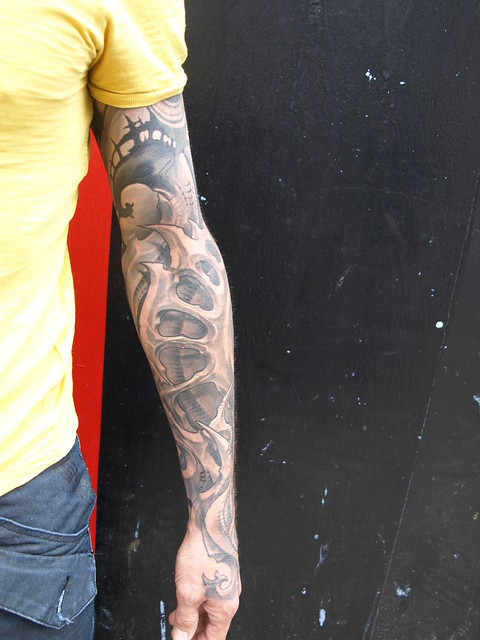 biomechanical tattoo sleeve by