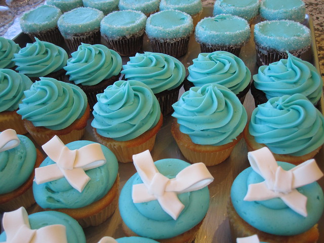 Tiffany Blue Cupcakes for a Bridal Shower tiffanys wedding shower