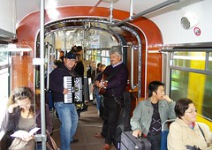 Passengers and crew in trams