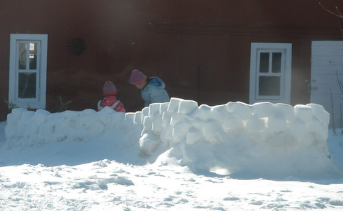 Girls in Snow Fort