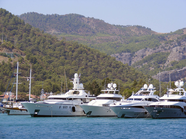 Four Luxury Yachts