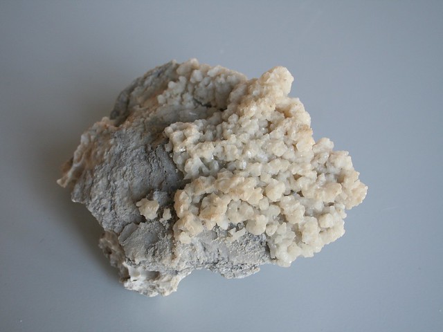 An Gips angelagerte Gipskristalle gefunden im Steinbruch Mehholz