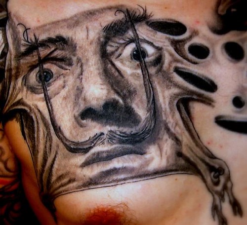 Salvador Dali Portrait Tattoo Salvador Dali portrait salvador dali tattoo