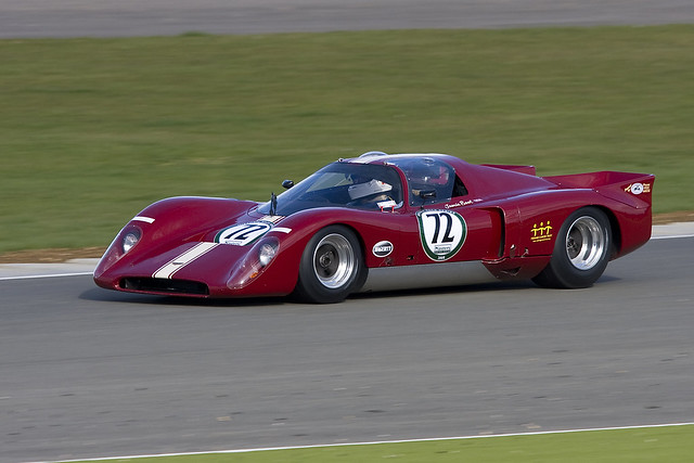 The 1970 Chevron B16 of Jamie Boot at the exit of Stowe corner World 
