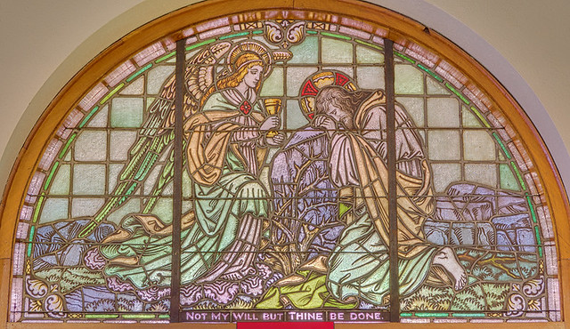 Immaculate Conception Roman Catholic Church, in Maplewood, Missouri, USA - stained glass window of the Agony in the Garden