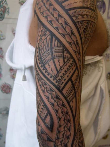 full arm sleeve tattoo See more Information on Samoan Tribal Tattoos
