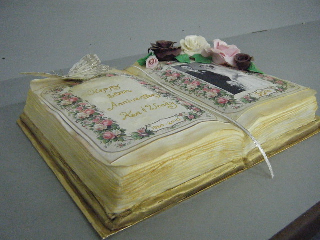 50th Wedding Anniversary Book Cake The lady who ordered the book cake fell 