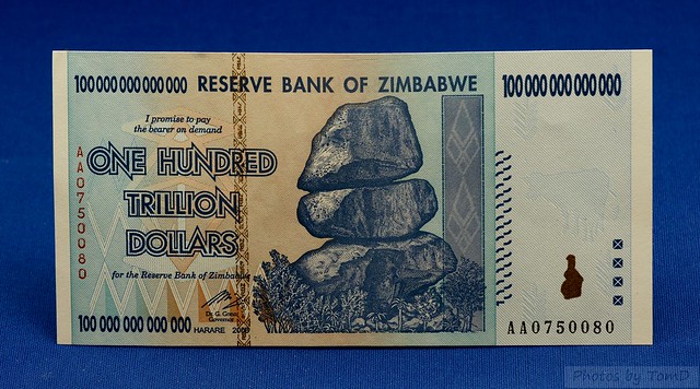 50 Trillion Zimbabwe Dollars Bank Note Almost Uncirculated AA 2008 Currency aUNC