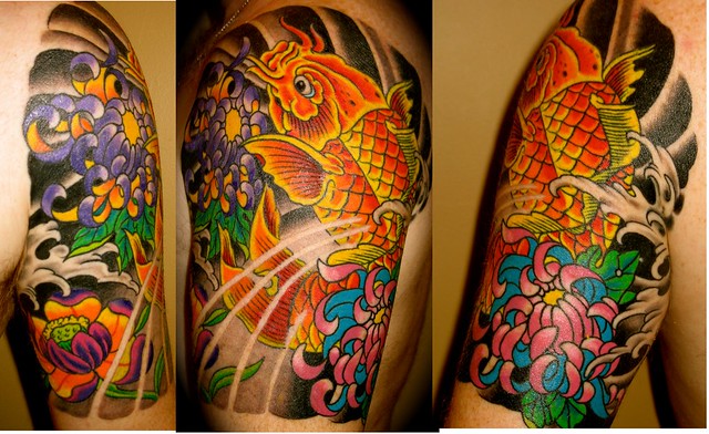 Koi 1 4 Sleeve Designed and Tattooed by Justin DeGroff at Sick Creations