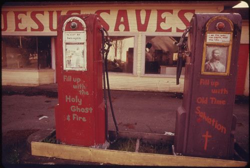 Gasoline Stations Abandoned During the Fuel Crisis in the Winter of 1973-74 Were Sometimes Used for Other Purposes...04/1974