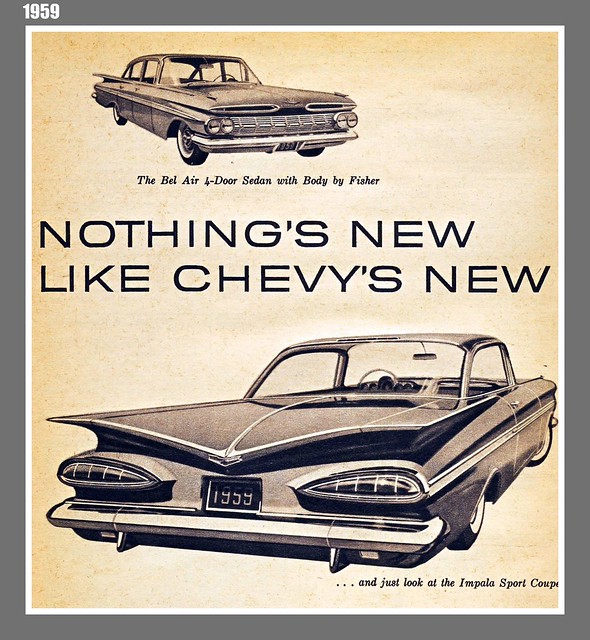 Vintage car ad 1959 Chevy BelAir 4Door Sedan with body by Fisher