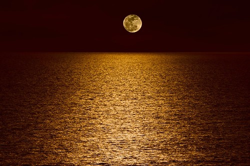 Moon Over Pacific Ocean by Kartik J