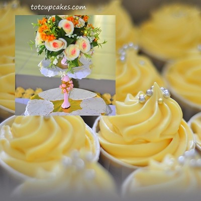 wedding cupcake tower orange yellow totcupcakescom by totcupcakes
