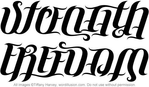 tattoo designs freedom. A custom ambigram of the names "Strength" & "Freedom", created for a tattoo 