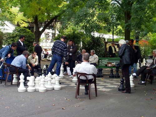 Giant Chess in Bastions Park Geneva Switzerland