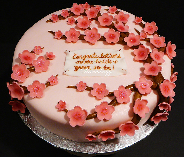 Cherry Blossom Bridal Shower Cake annadreemkaggs gmailcom