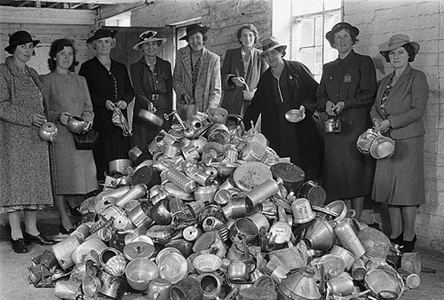 Collection of scrap aluminium in Welshpool by the Women's Voluntary Service