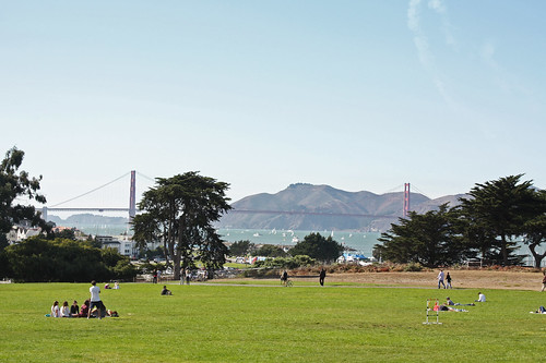 View of the Golden Gate Bridge from Fort Mason, San Francisco