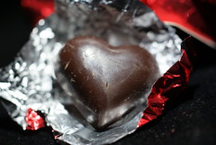 Divine 70% Dark Chocolate Hearts Close up outer