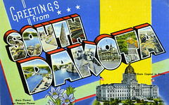 South Dakota Large Letter Postcards
