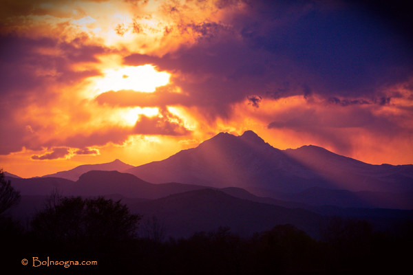 Rocky Mountains Twin Peaks Sunset