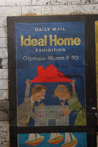 1959 vintage "Daily Mail Ideal Home exhibition" poster found at Notting Hill Gate tube station, 2010