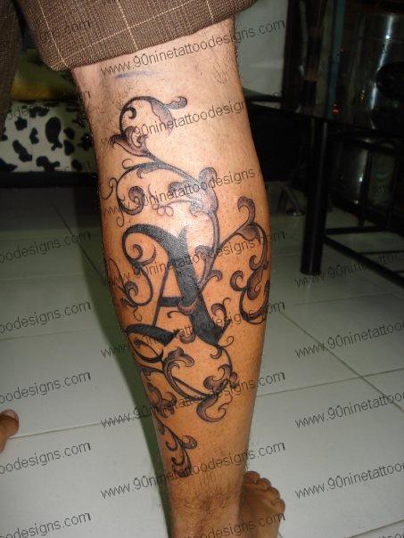 text with free hand vine 01 tattoo designs tattoo designs for men