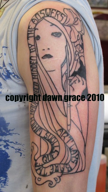  2010 Dawn GraceMucha art nouveau tattoo by Dawn Grace