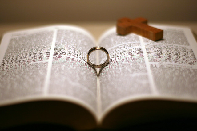 Wedding Ring Bible Cross