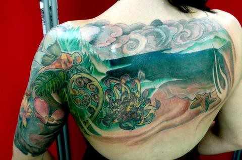 Ocean Tattoos on Underwater Back Piece Tattoo   Flickr   Photo Sharing