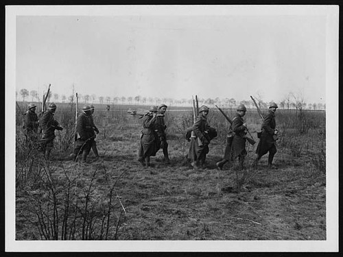 French soldiers marching to