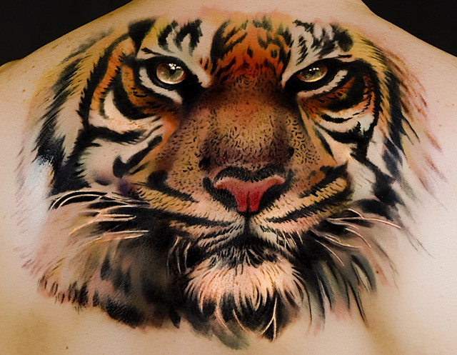 Colour realistic tattoo tiger wwwafferniandreacom