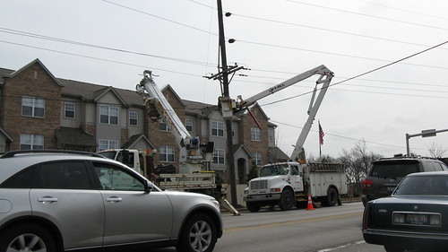 Commonwealth Edison Company power line repair site. Morton Grove Illinlois. March 2010. by Eddie from Chicago