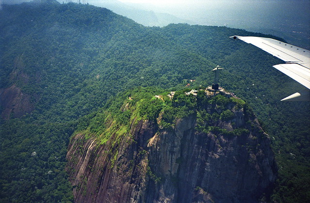 Corcovado from the airplane by Yvon from Ottawa, on Flickr