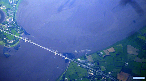 Severn bridge, aerial photograph