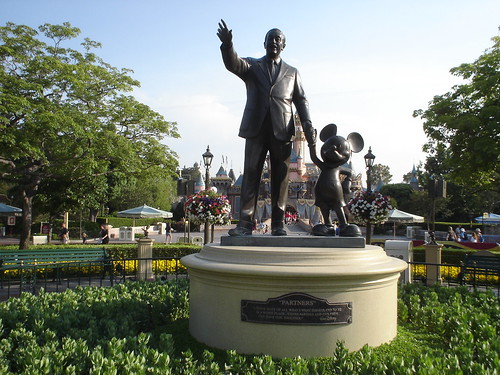 Disneyland presents the statue of Walt Disney & Mickey Mouse