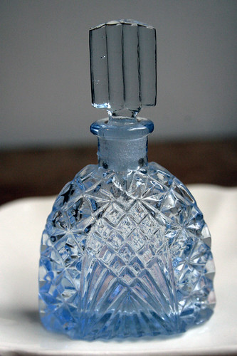 blue deco perfume bottle