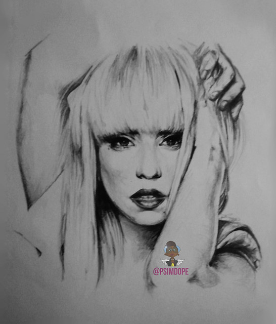 Lady Gaga 12x14 graphite on drawing