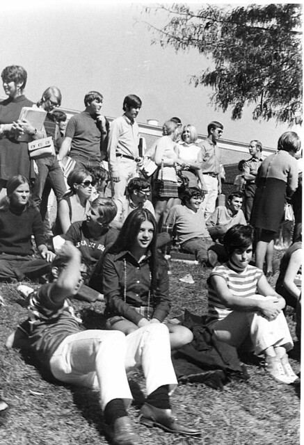 Students on Pep Bowl Grass_1970